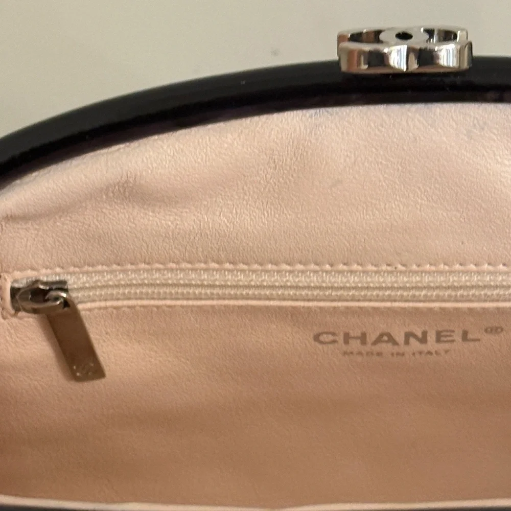 CHANEL Black Patent Quilted Clutch - Picture 8 of 12
